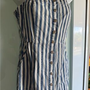 Forever 21 Blue and White Striped Shirt Dress